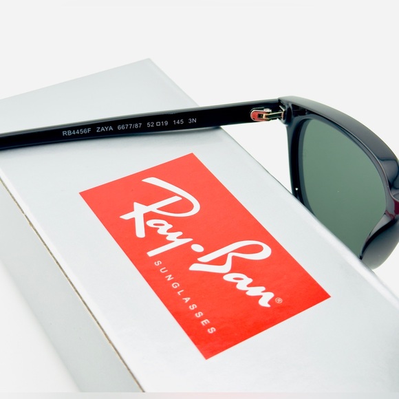 Ray-Ban Zaya Bio Based Sunglasses RB4456F Polished Black Frame Dark Grey Lenses - Picture 12 of 14
